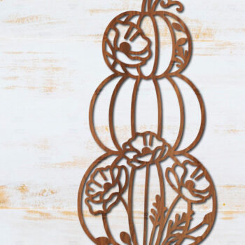 Intra απο ξύλο plywood Χρώμα wenge 3mm-4mm πάχος - Floral Pumpkin Δίασταση 15x15 cm INTRAFABR-113393163 - Image 1