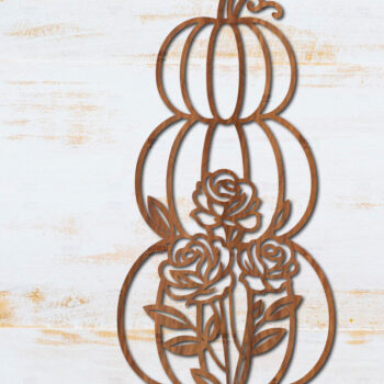 Intra απο ξύλο plywood  Χρώμα wenge 3mm-4mm πάχος - Floral Pumpkin Δίασταση 15x15 cm INTRAFABR-102680731 - Image 1