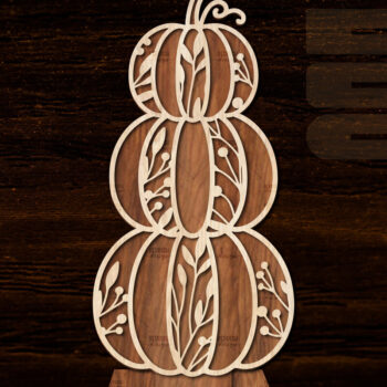 Intra απο ξύλο plywood  Χρώμα wenge 3mm-4mm πάχος - Floral Pumpkin Δίασταση 20x20 cm INTRAFABR-115707933 - Image 1