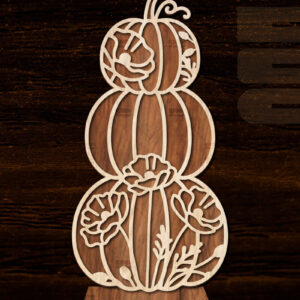 Intra απο ξύλο plywood  Χρώμα wenge 3mm-4mm πάχος - Floral Pumpkin Δίασταση 20x20 cm INTRAFABR-114965454