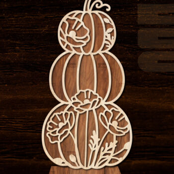 Intra απο ξύλο plywood Χρώμα wenge 3mm-4mm πάχος - Floral Pumpkin Δίασταση 20x20 cm INTRAFABR-114965454 - Image 1