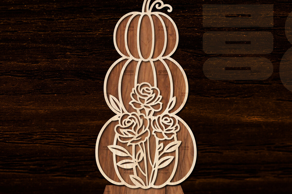 Intra απο ξύλο plywood  Χρώμα wenge 3mm-4mm πάχος - Floral Pumpkin Δίασταση 20x20 cm INTRAFABR-22372299