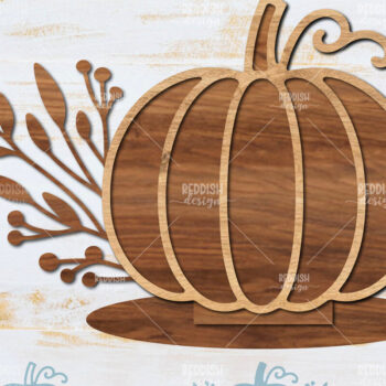 Intra απο ξύλο plywood Χρώμα wenge 3mm-4mm πάχος - Floral Pumpkin Δίασταση 15x15 cm INTRAFABR-22446168 - Image 1