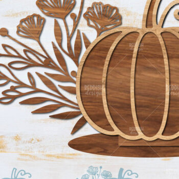 Intra απο ξύλο plywood Χρώμα wenge 3mm-4mm πάχος - Floral Pumpkin Δίασταση 15x15 cm INTRAFABR-22517571 - Image 1