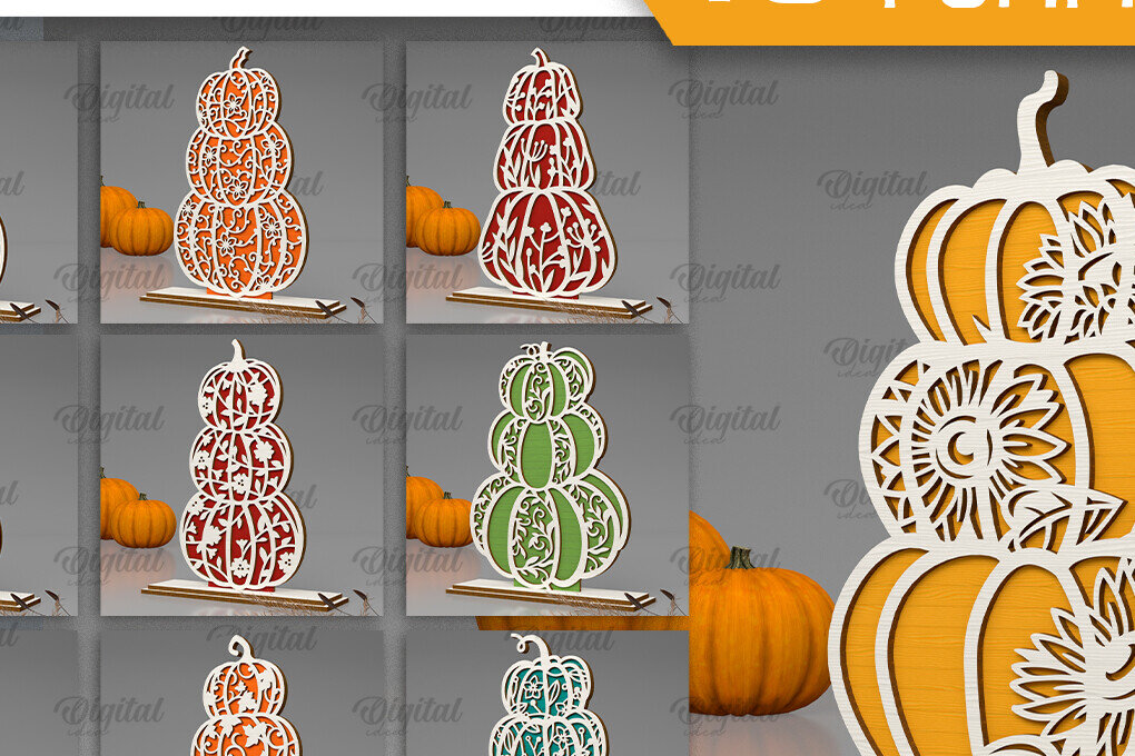 Intra απο ξύλο plywood  Χρώμα wenge 3mm-4mm πάχος - Πακέτο κοπής με λέιζερ Floral Pumpkins Δίασταση 15x15 cm INTRAFABR-111363761