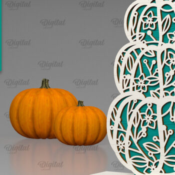 Intra απο ξύλο plywood Χρώμα wenge 3mm-4mm πάχος - Πακέτο κοπής με λέιζερ Floral Pumpkins Δίασταση 15x15 cm INTRAFABR-111363761 - Image 3