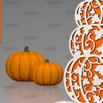 Intra απο ξύλο plywood Χρώμα wenge 3mm-4mm πάχος - Πακέτο κοπής με λέιζερ Floral Pumpkins Δίασταση 15x15 cm INTRAFABR-111363761 - Image 4