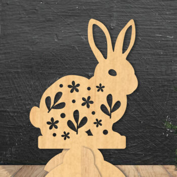 Intra απο ξύλο plywood Χρώμα wenge 3mm-4mm πάχος - Floral Rabbit Decor Home 5 Δίασταση 20x20 cm INTRAFABR-111363897 - Image 1