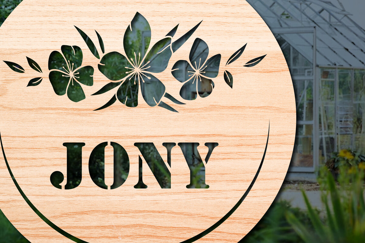 Intra απο ξύλο plywood  Χρώμα wenge 3mm-4mm πάχος - Floral στρογγυλή πινακίδα 3d για Cricut Δίασταση 30x20 cm INTRAFABR-110670845