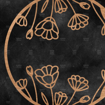 Intra απο ξύλο plywood  Χρώμα wenge 3mm-4mm πάχος - Floral στρογγυλή πινακίδα Δίασταση 30x20 cm INTRAFABR-64743798 - Image 1