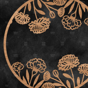 Intra απο ξύλο plywood  Χρώμα wenge 3mm-4mm πάχος - Floral στρογγυλή πινακίδα Δίασταση 30x20 cm INTRAFABR-87758732