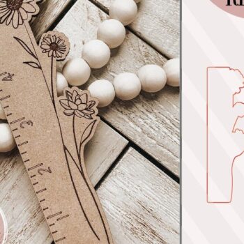 Intra απο ξύλο plywood Χρώμα wenge 3mm-4mm πάχος - Floral χάρακας Δίασταση 30x20 cm INTRAFABR-54265174 - Image 1