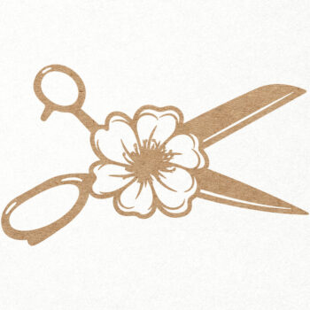 Intra απο ξύλο plywood Χρώμα wenge 3mm-4mm πάχος - κοπής Scissors Floral Δίασταση 30x20 cm INTRAFABR-26370320 - Image 1