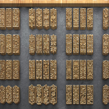 Intra απο ξύλο plywood  Χρώμα wenge 3mm-4mm πάχος - Πάνελ κοπής με λέιζερ Floral Scroll Δίασταση 3200x7200 cm INTRAFABR-120390048 - Image 1