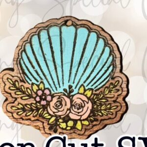 Intra απο ξύλο plywood  Χρώμα wenge 3mm-4mm πάχος - Σκουλαρίκια με λουλούδια με κοχύλι θάλασσας Δίασταση 3x3 cm INTRAFABR-120390066