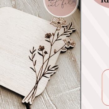 Intra απο ξύλο plywood Χρώμα wenge 3mm-4mm πάχος - Floral Sign Bundle Δίασταση 30x20 cm INTRAFABR-113498849 - Image 2