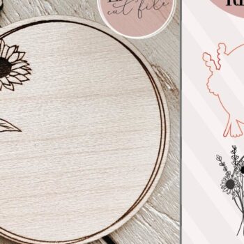 Intra απο ξύλο plywood Χρώμα wenge 3mm-4mm πάχος - Floral Sign Bundle Δίασταση 30x20 cm INTRAFABR-113498849 - Image 5