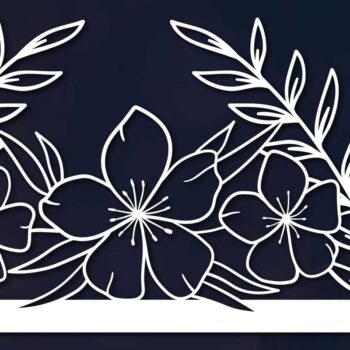 Intra απο ξύλο plywood Χρώμα wenge 3mm-4mm πάχος - Floral Sign Laser/Paper Cut Δίασταση 30x20 cm INTRAFABR-57552265 - Image 1