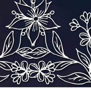 Intra απο ξύλο plywood  Χρώμα wenge 3mm-4mm πάχος - Floral Sign Laser/Paper Cut Δίασταση 30x20 cm INTRAFABR-32323072