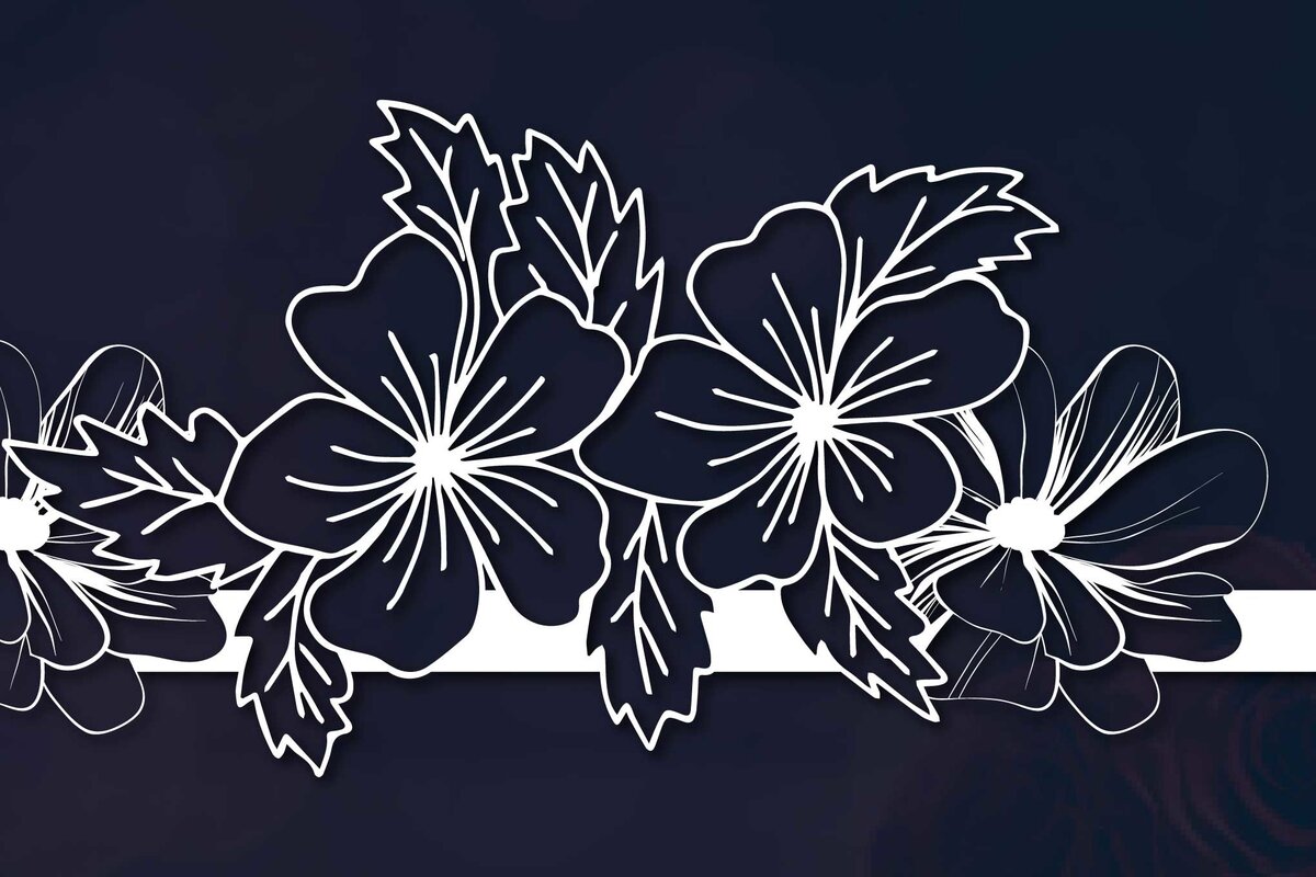 Intra απο ξύλο plywood  Χρώμα wenge 3mm-4mm πάχος - Floral Sign Laser/Paper Cut Δίασταση 30x20 cm INTRAFABR-102981747