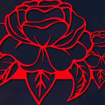 Intra απο ξύλο plywood Χρώμα wenge 3mm-4mm πάχος - Floral Sign Laser/Paper Cut Δίασταση 30x20 cm INTRAFABR-86218152 - Image 1