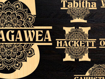 Intra απο ξύλο plywood  Χρώμα wenge 3mm-4mm πάχος - Floral Split Monogram Alphabet Δίασταση 20x20 cm INTRAFABR-56575949 - Image 2