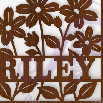 Intra απο ξύλο plywood Χρώμα wenge 3mm-4mm πάχος - Floral τετράγωνο όνομα τοίχου, Δίασταση 40x50 cm INTRAFABR-110273827 - Image 1