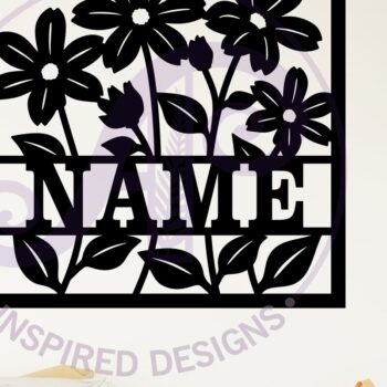 Intra απο ξύλο plywood Χρώμα wenge 3mm-4mm πάχος - Floral τετράγωνο όνομα τοίχου, Δίασταση 40x50 cm INTRAFABR-110273827 - Image 2