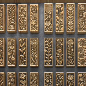 Intra απο ξύλο plywood  Χρώμα wenge 3mm-4mm πάχος - Πακέτο με φλοράλ λωρίδα με λέιζερ Δίασταση 3200x7200 cm INTRAFABR-115233403