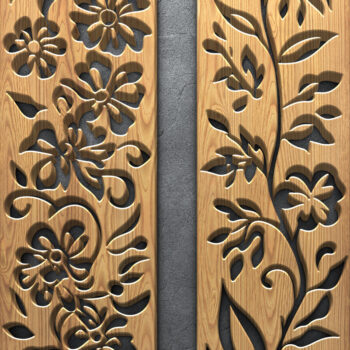 Intra απο ξύλο plywood 3mm-4mm πάχος - Πακέτο  με floral ρίγες Δίασταση 3200x7200 cm INTRAFABR-125105916 - Image 3