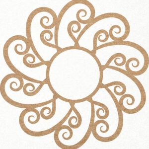 Intra απο ξύλο plywood  Χρώμα wenge 3mm-4mm πάχος - Floral Sun Flower Logo Papercut Δίασταση 30x20 cm INTRAFABR-117443931
