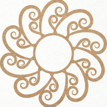 Intra απο ξύλο plywood  Χρώμα wenge 3mm-4mm πάχος - Floral Sun Flower Logo Papercut Δίασταση 30x20 cm INTRAFABR-117443931 - Image 1