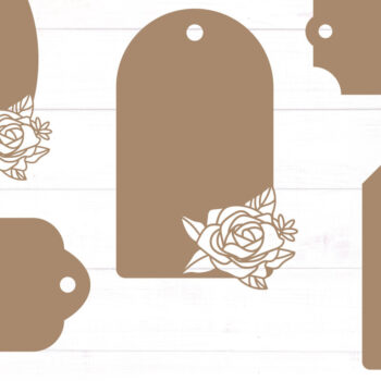 Intra απο ξύλο plywood Χρώμα wenge 3mm-4mm πάχος - Floral Tags Δίασταση 20x20 cm INTRAFABR-83080745 - Image 1