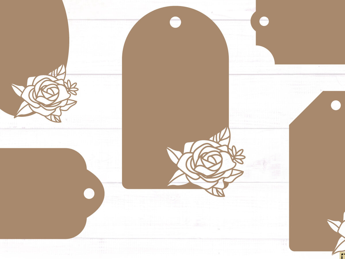 Intra απο ξύλο plywood  Χρώμα wenge 3mm-4mm πάχος - Floral Tags Δίασταση 20x20 cm INTRAFABR-83080745