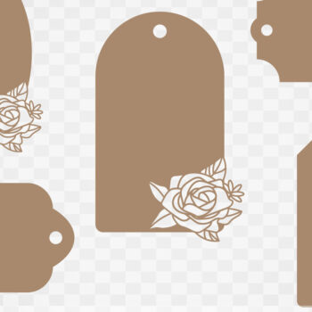 Intra απο ξύλο plywood Χρώμα wenge 3mm-4mm πάχος - Floral Tags Δίασταση 20x20 cm INTRAFABR-83080745 - Image 2