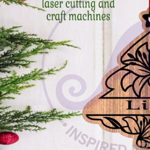 Intra απο ξύλο plywood  Χρώμα wenge 3mm-4mm πάχος - Floral Tree Χριστουγεννιάτικο Στολίδι Laser Δίασταση 6x6 cm INTRAFABR-72221856