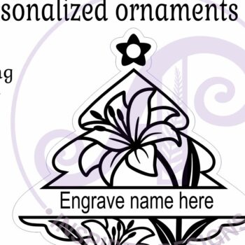 Intra απο ξύλο plywood  Χρώμα wenge 3mm-4mm πάχος - Floral Tree Χριστουγεννιάτικο Στολίδι Laser Δίασταση 6x6 cm INTRAFABR-72221856 - Image 3