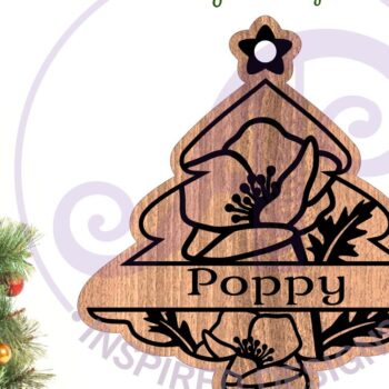 Intra απο ξύλο plywood  Χρώμα wenge 3mm-4mm πάχος - Floral Tree Χριστουγεννιάτικο Στολίδι Laser Δίασταση 6x6 cm INTRAFABR-25565852 - Image 2