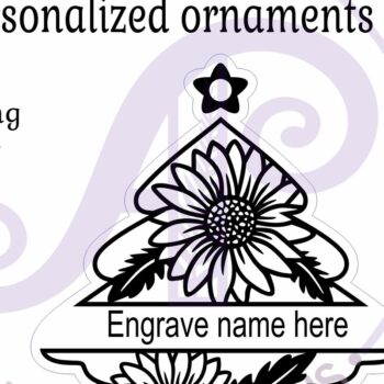 Intra απο ξύλο plywood Χρώμα wenge 3mm-4mm πάχος - Floral Tree Χριστουγεννιάτικο Στολίδι Laser Δίασταση 6x6 cm INTRAFABR-113481168 - Image 3