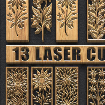 Intra απο ξύλο plywood Χρώμα wenge 3mm-4mm πάχος - Δέσμη πάνελ κοπής με λουλούδια & δέντρα Δίασταση 3600x5400 cm INTRAFABR-113481247 - Image 1