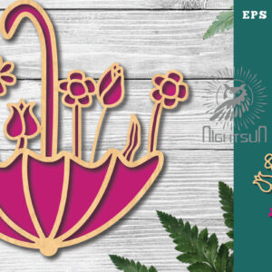 Intra απο ξύλο plywood  Χρώμα wenge 3mm-4mm πάχος - Διακόσμηση λουλουδιών ομπρέλας με 4 Δίασταση 20x20 cm INTRAFABR-87854380