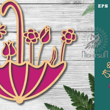 Intra απο ξύλο plywood Χρώμα wenge 3mm-4mm πάχος - Διακόσμηση λουλουδιών ομπρέλας με 4 Δίασταση 20x20 cm INTRAFABR-87854380 - Image 1