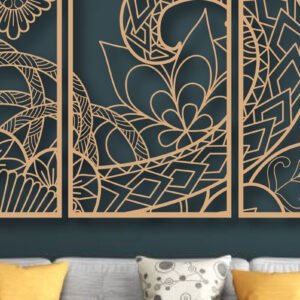 Intra απο ξύλο plywood  Χρώμα wenge 3mm-4mm πάχος - Floral Wall Art Δίασταση 40x50 cm INTRAFABR-117443872