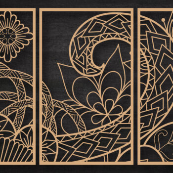 Intra απο ξύλο plywood  Χρώμα wenge 3mm-4mm πάχος - Floral Wall Art Δίασταση 40x50 cm INTRAFABR-117443872 - Image 2