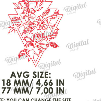 Intra απο ξύλο plywood  Χρώμα wenge 3mm-4mm πάχος - Floral διακόσμηση τοίχου Δίασταση 30x20 cm INTRAFABR-111651748 - Image 2