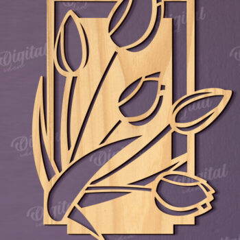 Intra απο ξύλο plywood Χρώμα wenge 3mm-4mm πάχος - Floral διακόσμηση τοίχου Δίασταση 30x20 cm INTRAFABR-87192334 - Image 1