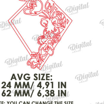 Intra απο ξύλο plywood Χρώμα wenge 3mm-4mm πάχος - Floral διακόσμηση τοίχου Δίασταση 30x20 cm INTRAFABR-88402803 - Image 2