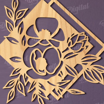 Intra απο ξύλο plywood Χρώμα wenge 3mm-4mm πάχος - Floral διακόσμηση τοίχου Δίασταση 30x20 cm INTRAFABR-113151540 - Image 1