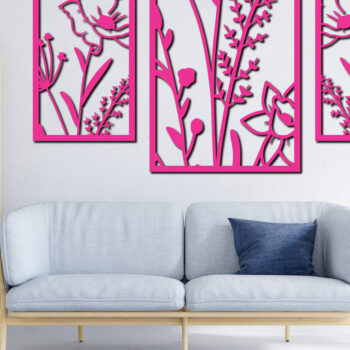 Intra απο ξύλο plywood Χρώμα wenge 3mm-4mm πάχος - Floral διακόσμηση τοίχου με λέιζερ 10 Δίασταση 30x20 cm INTRAFABR-112472869 - Image 3