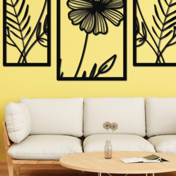 Intra απο ξύλο plywood Χρώμα wenge 3mm-4mm πάχος - Floral διακόσμηση τοίχου με λέιζερ 12 Δίασταση 30x20 cm INTRAFABR-85937597 - Image 1